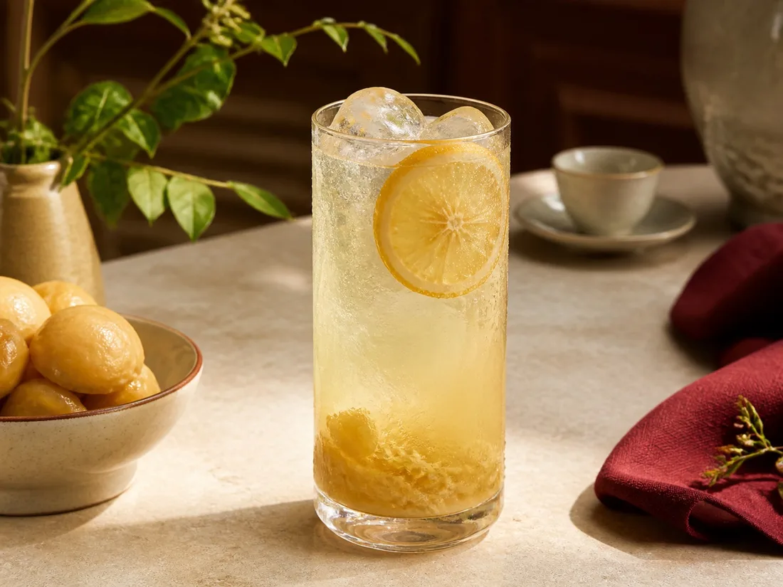 Preserved salted lemon over ice