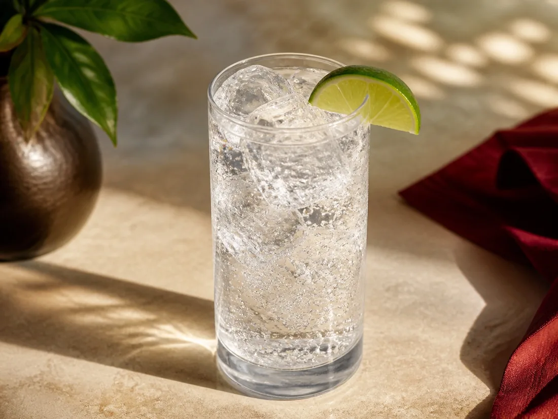 Lemon-lime soda over ice